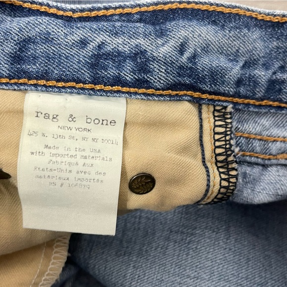 Rag & Bone New York Boyfriend Distressed Beckers Blue Denim Jeans Slouchy Y2K 23 - Picture 12 of 16